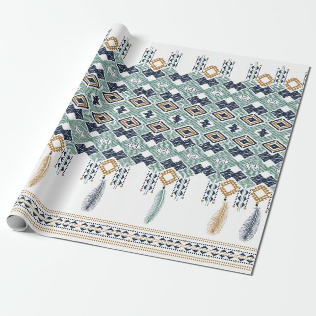 American north indian geometry seamless border. Na Wrapping Paper (Unrolled)