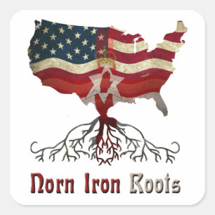 American Northern Irish Square Sticker