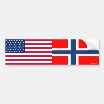 American & Norwegian Flags Bumper Sticker by Hodge_Retailers at Zazzle