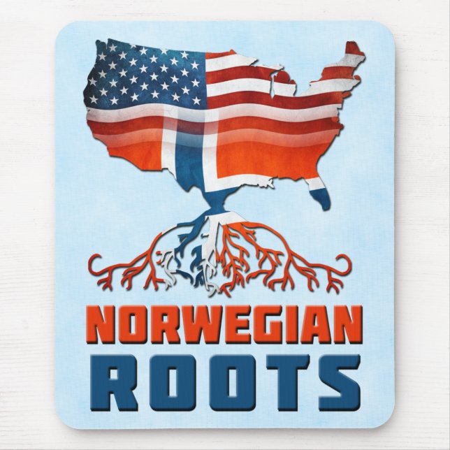 American Norwegian Roots Mousemat Mouse Pad (Front)