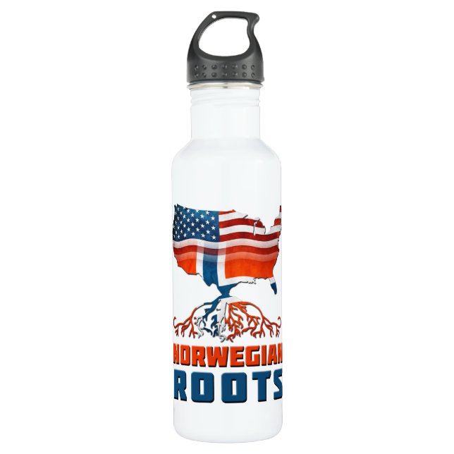 American Norwegian Roots Stainless Steel Water Bottle (Front)