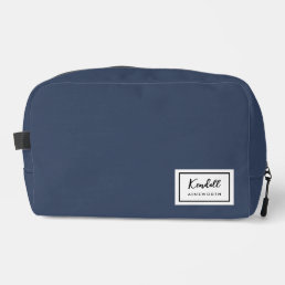 American Nostalgia Classic Simple Minimal Blue Dopp Kit