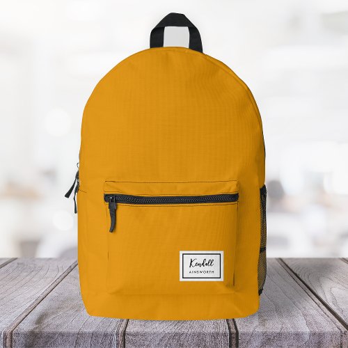 American Nostalgia Classic Simple Minimal Mustard Printed Backpack