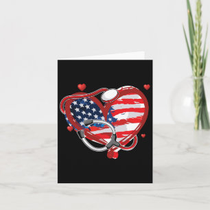 American Nurse 4th Of July Patriotic Usa Flag Nurs Card