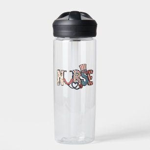 American Nurse 4th of July Patriotic USA Flag Nurs Water Bottle