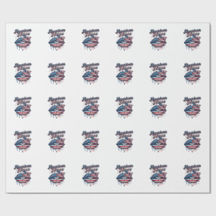 American Nurse Patriotic Lips Vector Shirt Design_ Wrapping Paper