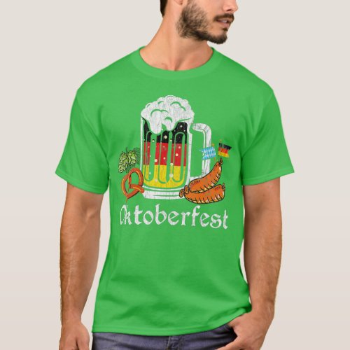 American Oktoberfest Prost Beer German Flag Funny  T_Shirt