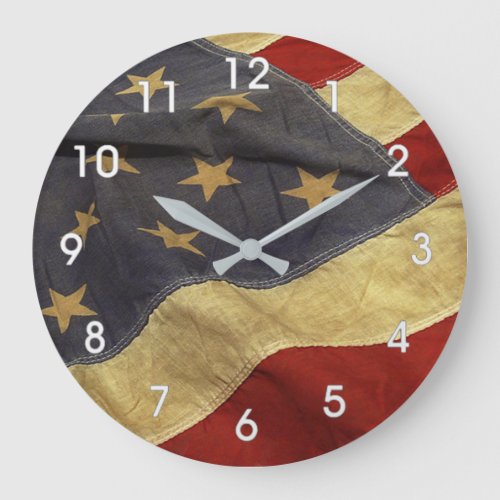 AMERICAN OLD FLAG LARGE CLOCK