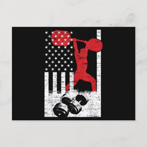 American Olympic Weightlifting Holiday Postcard