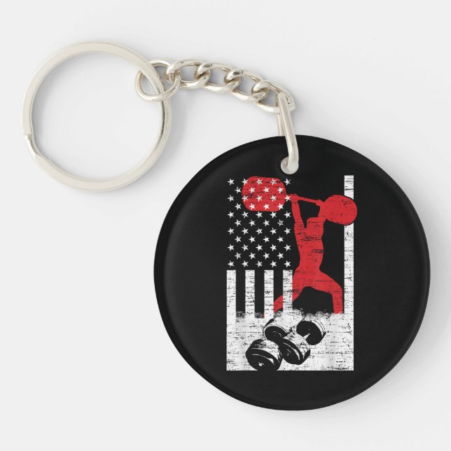 American Olympic Weightlifting Keychain (Front)