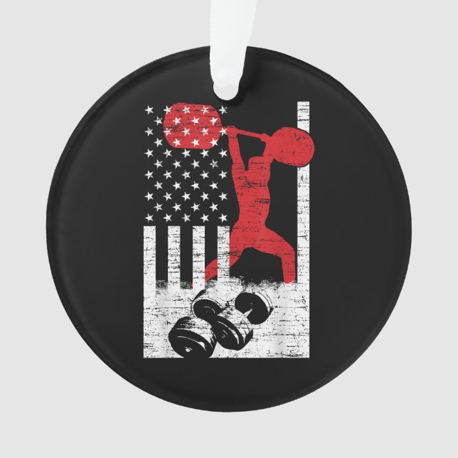 American Olympic Weightlifting Ornament (Front)