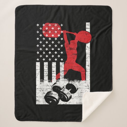 American Olympic Weightlifting Sherpa Blanket