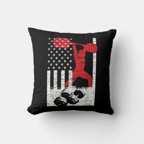 American Olympic Weightlifting Throw Pillow