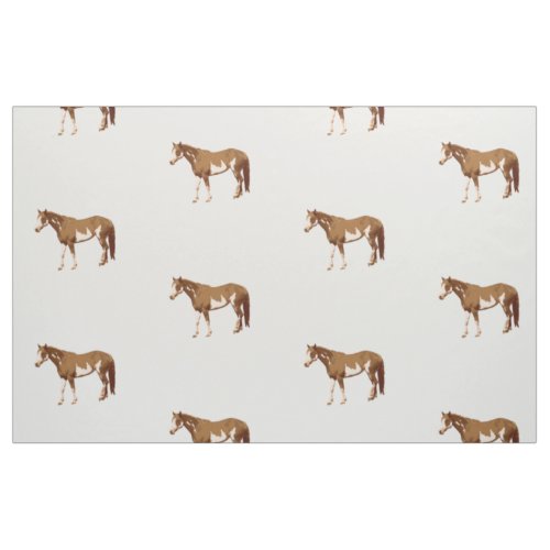 American Paint Horse Equestrian Watercolor Fabric