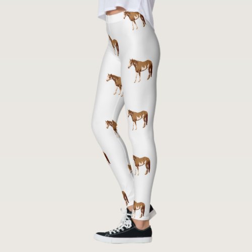 American Paint Horse Equestrian Watercolor Leggings