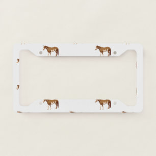 American Paint Horse Equestrian Watercolor License Plate Frame