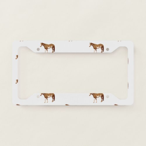 American Paint Horse Equestrian Watercolor License Plate Frame