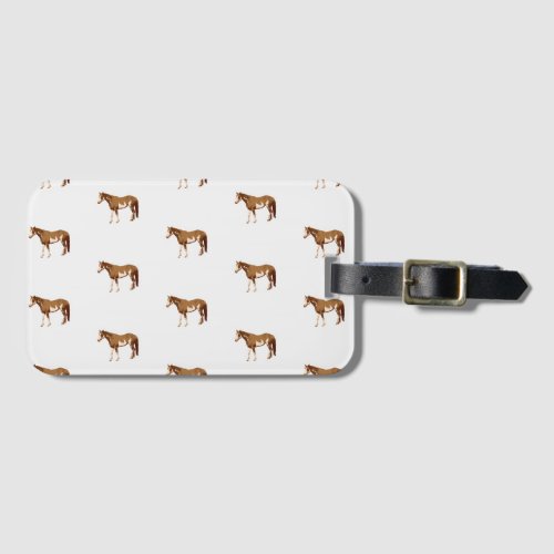 American Paint Horse Equestrian Watercolor Luggage Tag