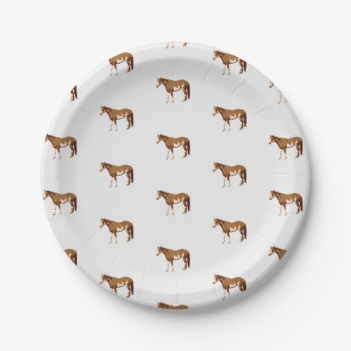 American Paint Horse Equestrian Watercolor Paper Plates