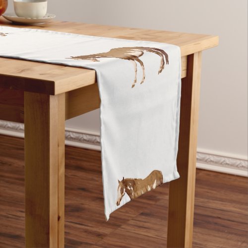 American Paint Horse Equestrian Watercolor Short Table Runner