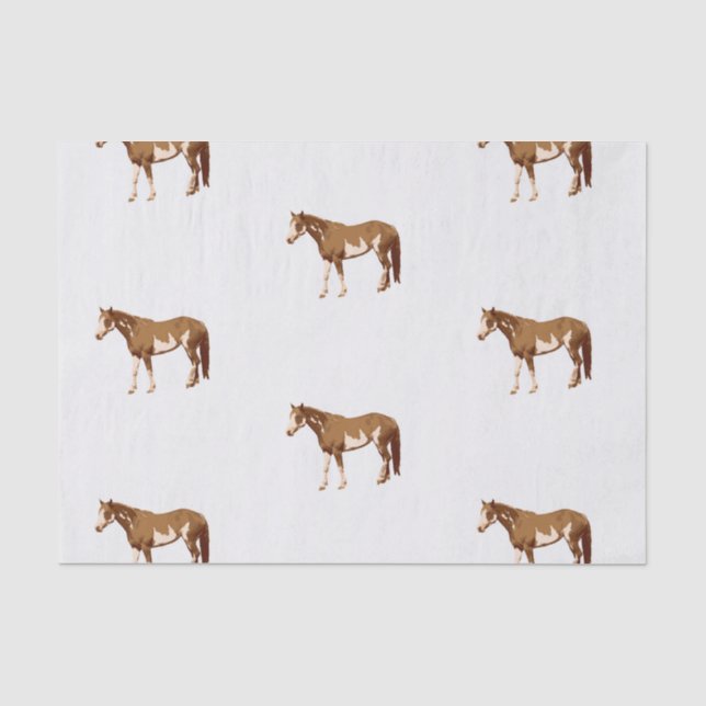 American Paint Horse Equestrian Watercolor Tissue Paper (Front)