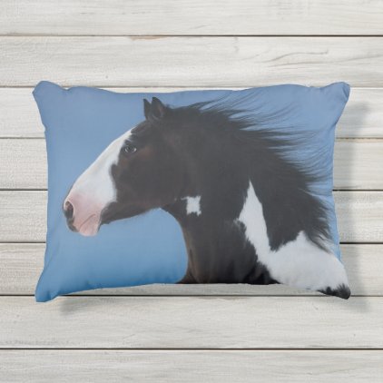 American paint horse outdoor pillow