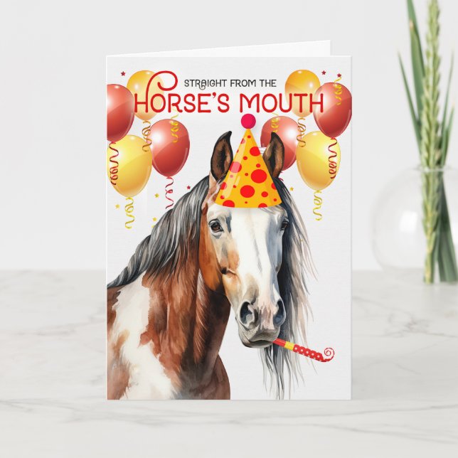 American Paint Pinto Horse Funny Birthday Card (Front)