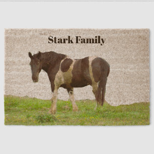 American Painted Horse Personalized Doormat Fiber Doormat
