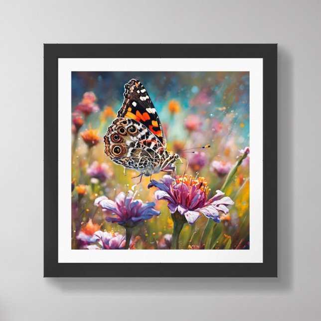 American Painted Lady Butterfly Framed Photo Framed Art (Framed Front)