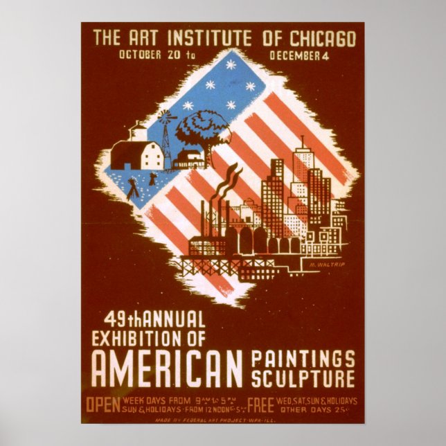 American Paintings Sculpture Vintage Poster (Front)