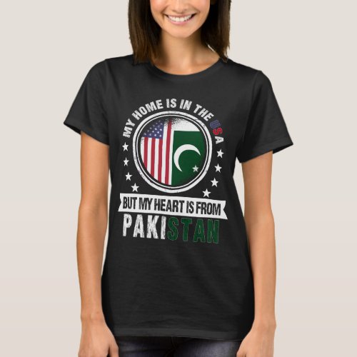 American Pakistani Flag Heart Pakistan Patriot T_Shirt