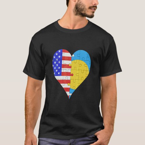 American Palauan Flag Heart  T_Shirt