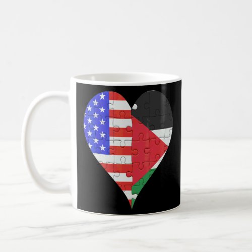 American Palestinian Flag Heart  Coffee Mug