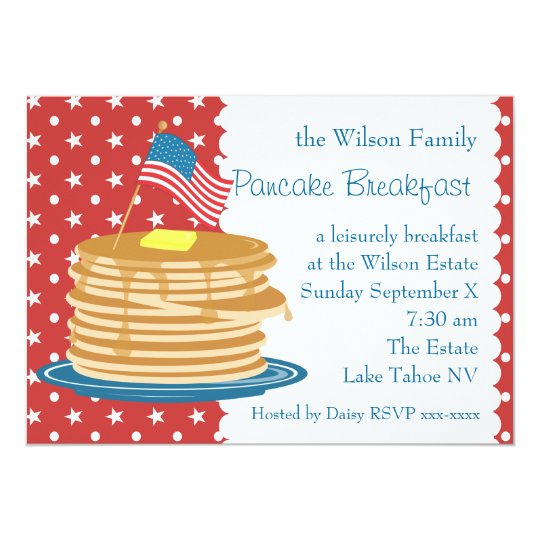 American Pancake Breakfast Invitation