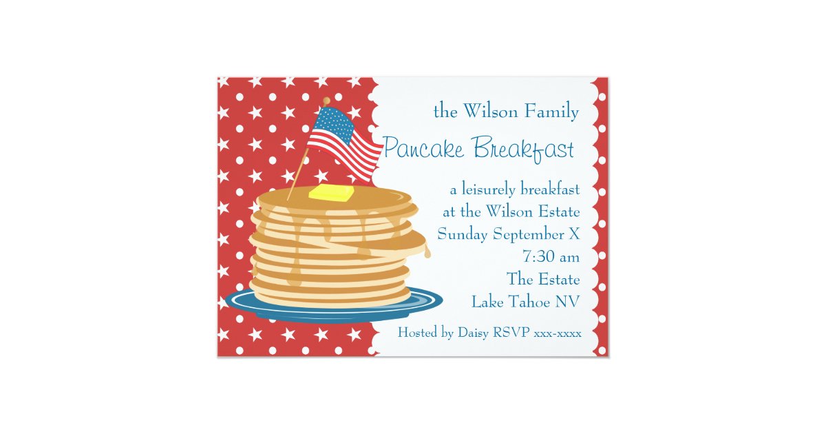 American Pancake Breakfast Invitation