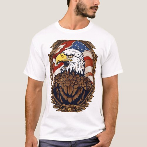  American Patriot Bald Eagle T_Shirt