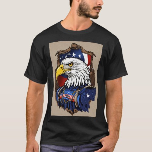 American Patriot Bald Eagle T_Shirt design 