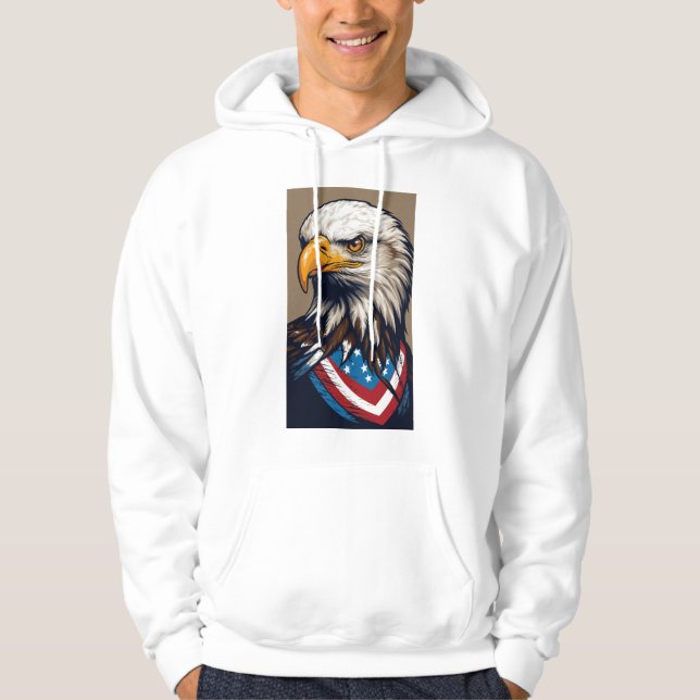 American Patriot Bald Eagle T-Shirt Design Hoodie (Front)