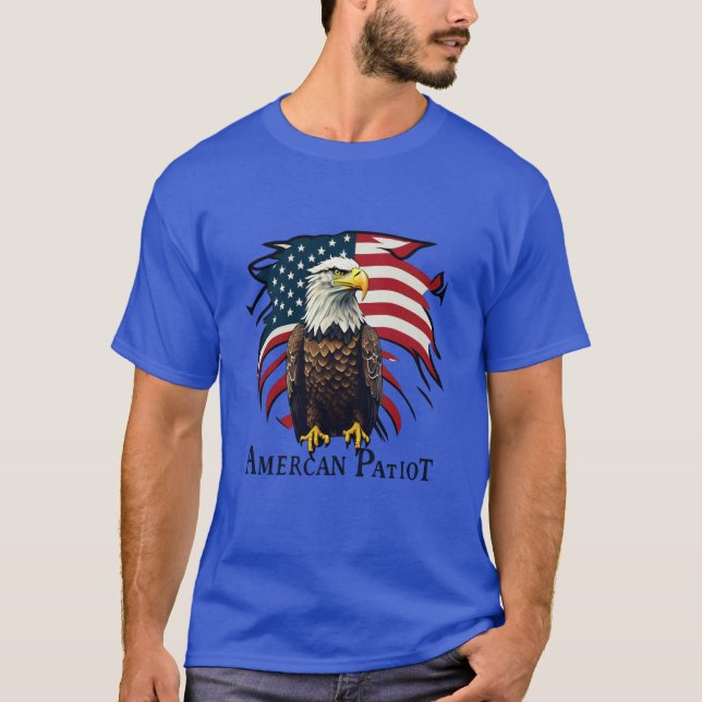American Patriot Bald Eagle T-Shirt Designs (Front)