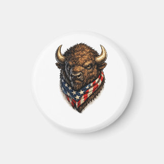 American Patriot Buffalo Head Graphic Magnet