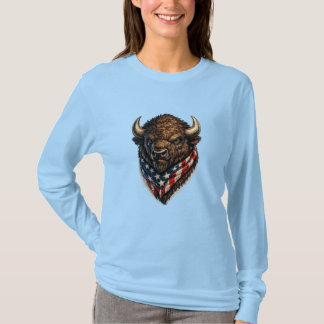 American Patriot Buffalo Head Graphic T-Shirt