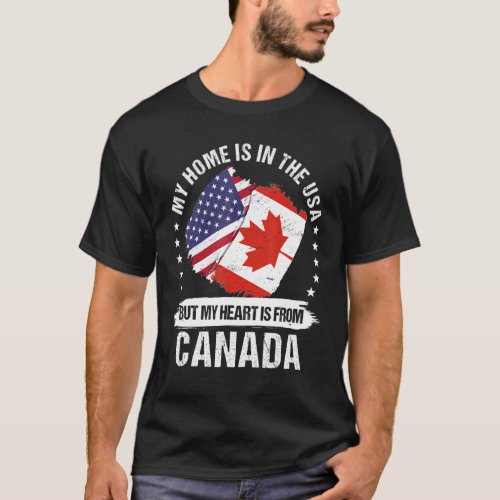 American Patriot Canada Flag American Canadian Roo T_Shirt