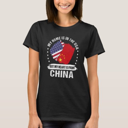 American Patriot China Flag American Chinese Roots T_Shirt