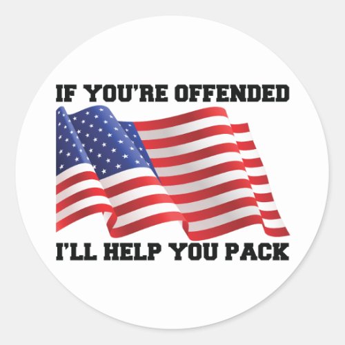 American patriot  classic round sticker