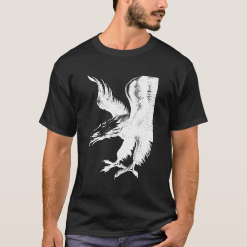 American Patriot Eagle Black White T_Shirt