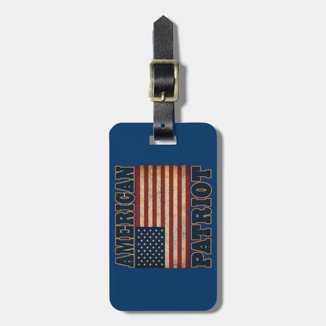 American Patriot Flag Luggage Tag (Front Vertical)