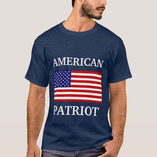 American Patriot Flag Mens Navy Blue T-shirt