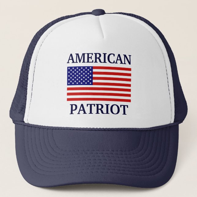 American Patriot Flag Navy Mesh Hat (Front)