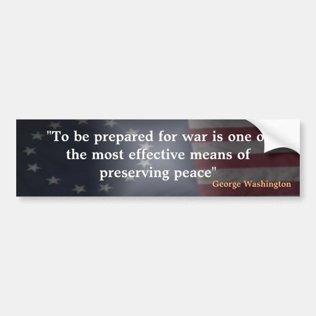 American Patriot Flag With George Washington Quote Bumper Sticker (Front)