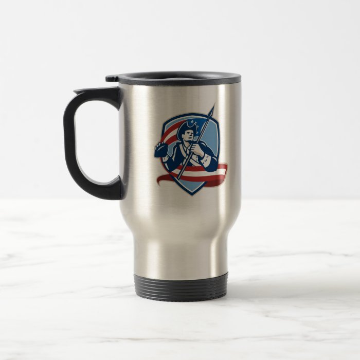 American Patriot Football Quarterback Shield Coffee Mug